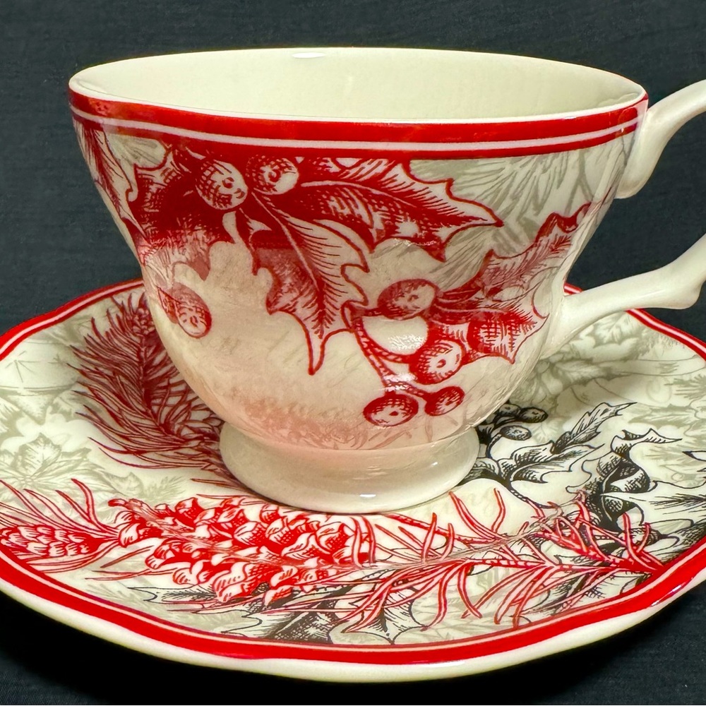 222 Fifth Joyful Teacup and Saucer.